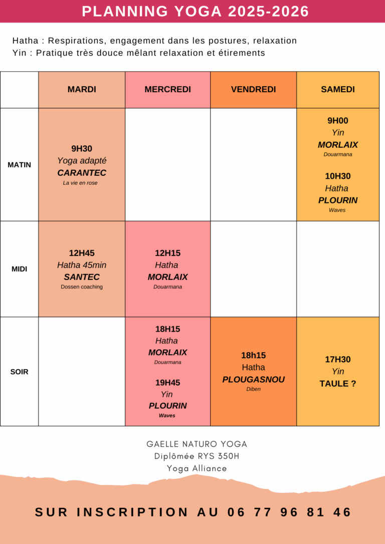 Planning yoga 2025-2026 - Gaelle Naturo Yoga