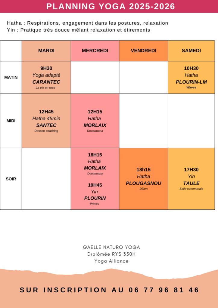 planning yoga 2025 2026 - gaelle naturo yoga